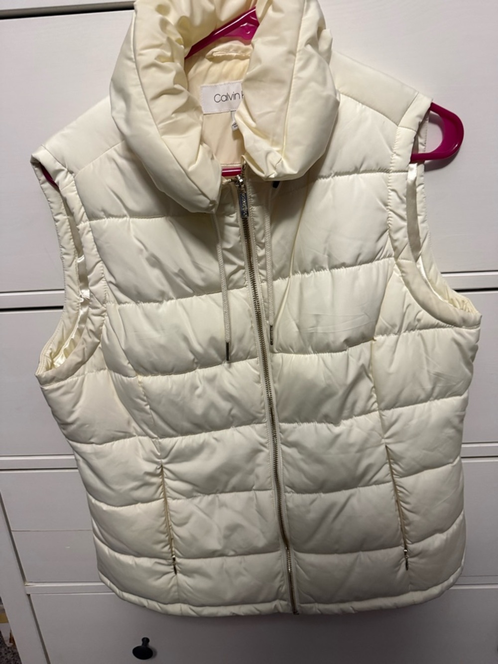 Calvin Klein Ivory Quilted Puffer Vest